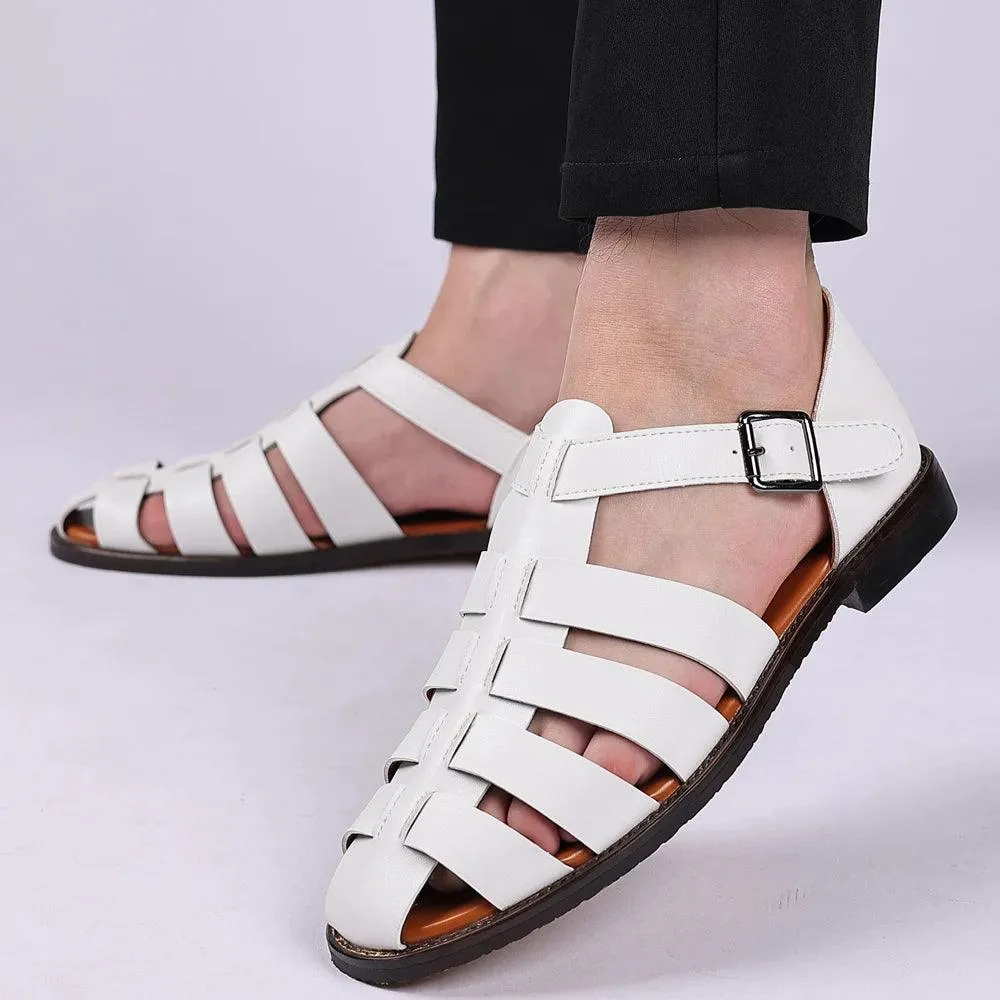 Men's Casual Shoes - Soft Leather Hollow Out Beach Sandals - TSS207
