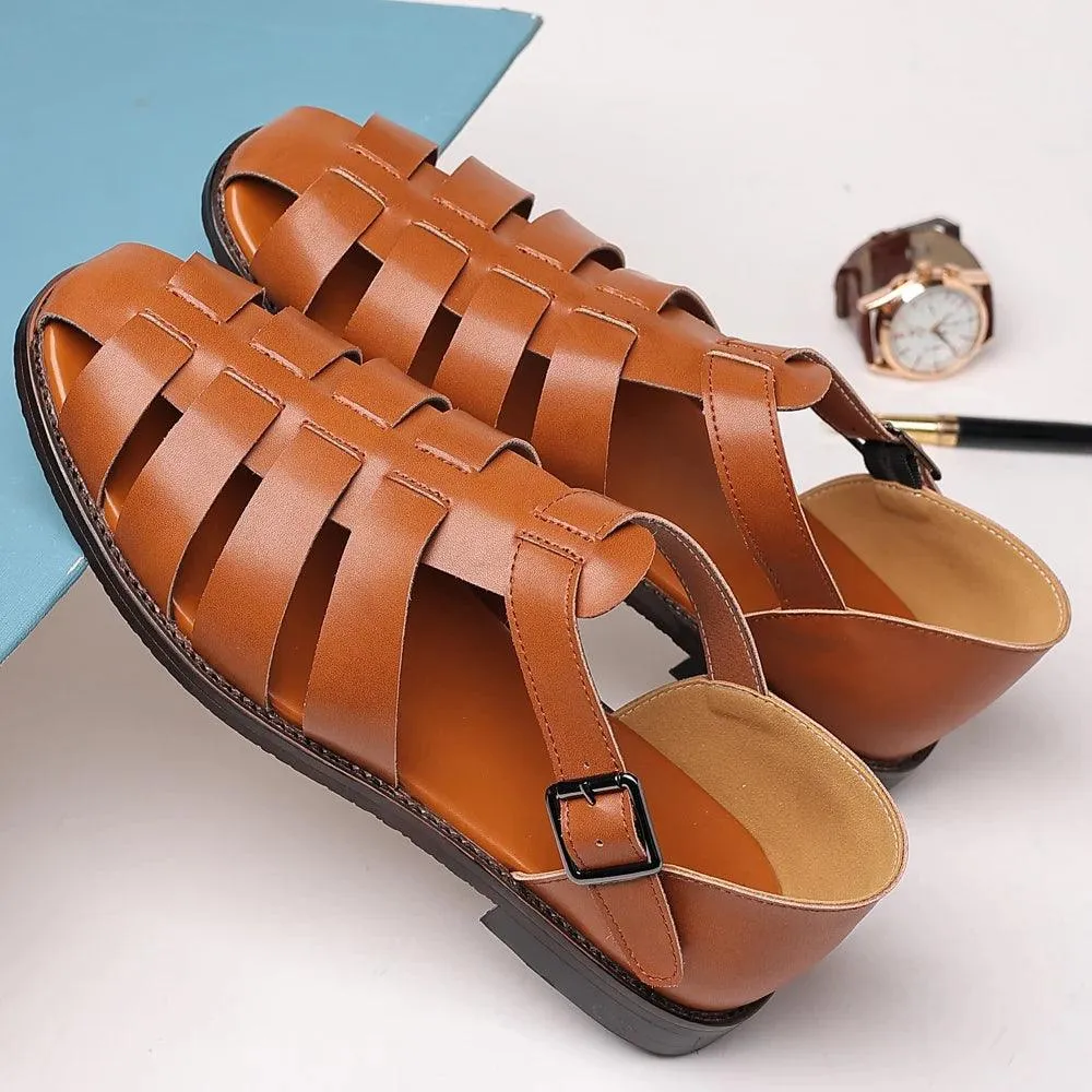 Men's Casual Shoes - Soft Leather Hollow Out Beach Sandals - TSS207