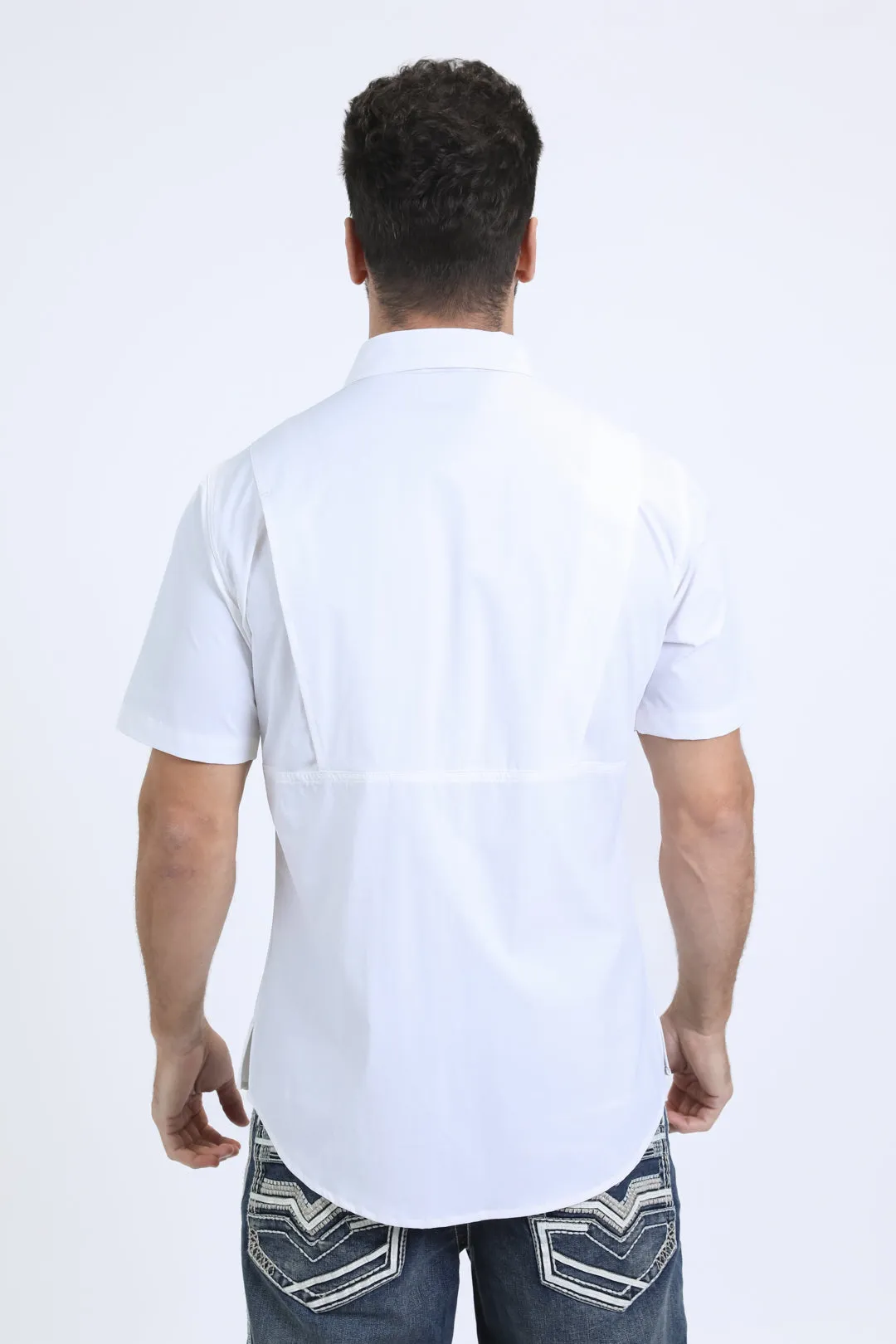 Mens Performance Classic Fit Short Sleeve White Shirt
