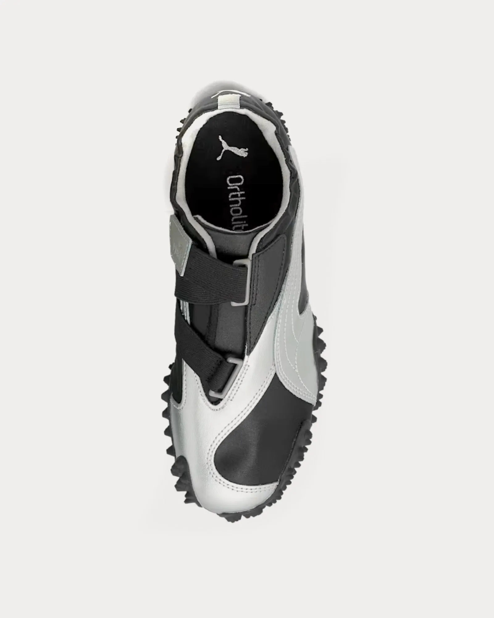 Mostro 'Power & Grace' Black / Matte Silver Slip On Sneakers