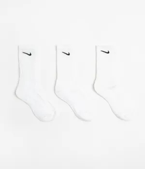 Nike Everyday Cushioned Training Crew Socks (3 Pair) - White / Black