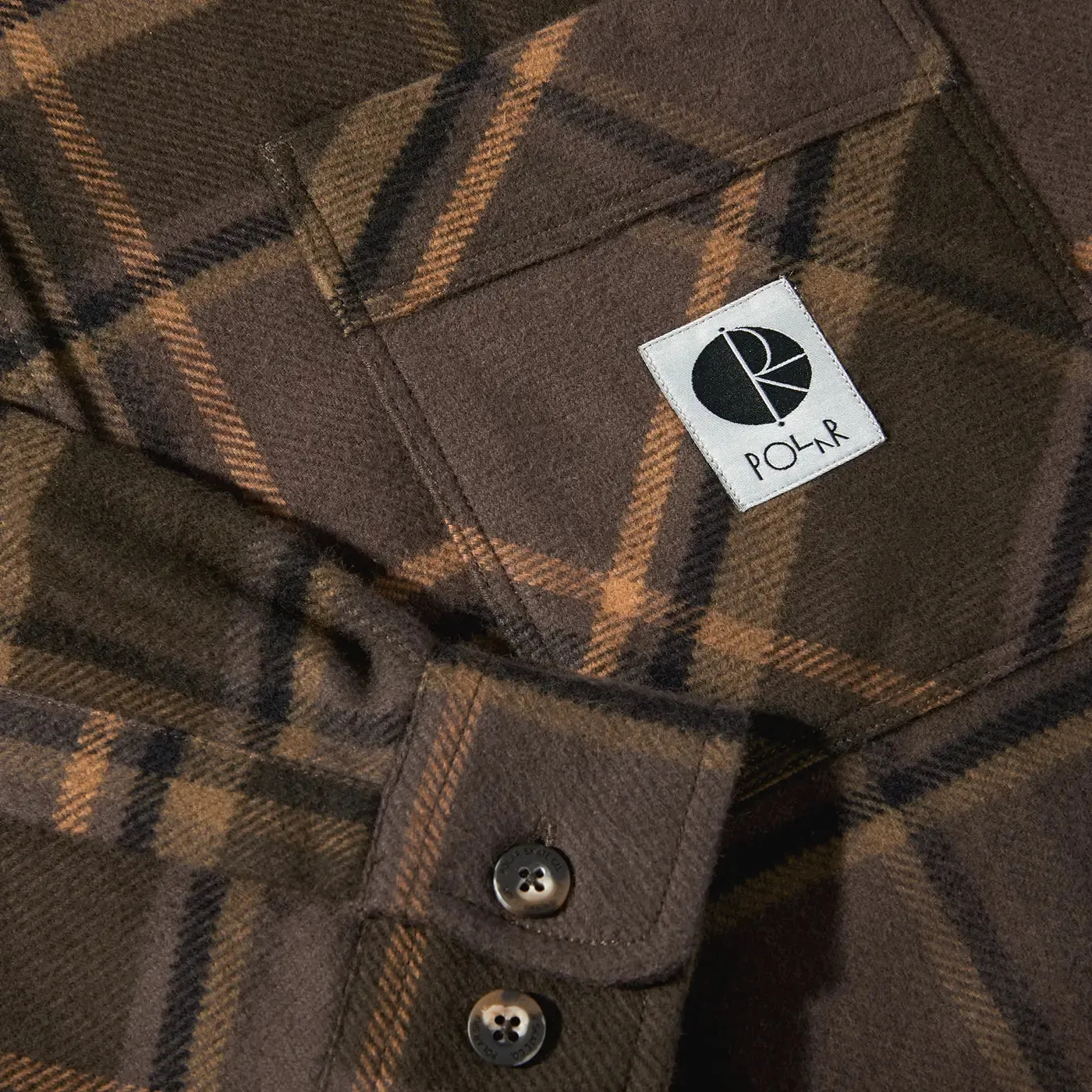 Polar Skate Co Mike L/S Flannel Shirt - Brown / Mauve