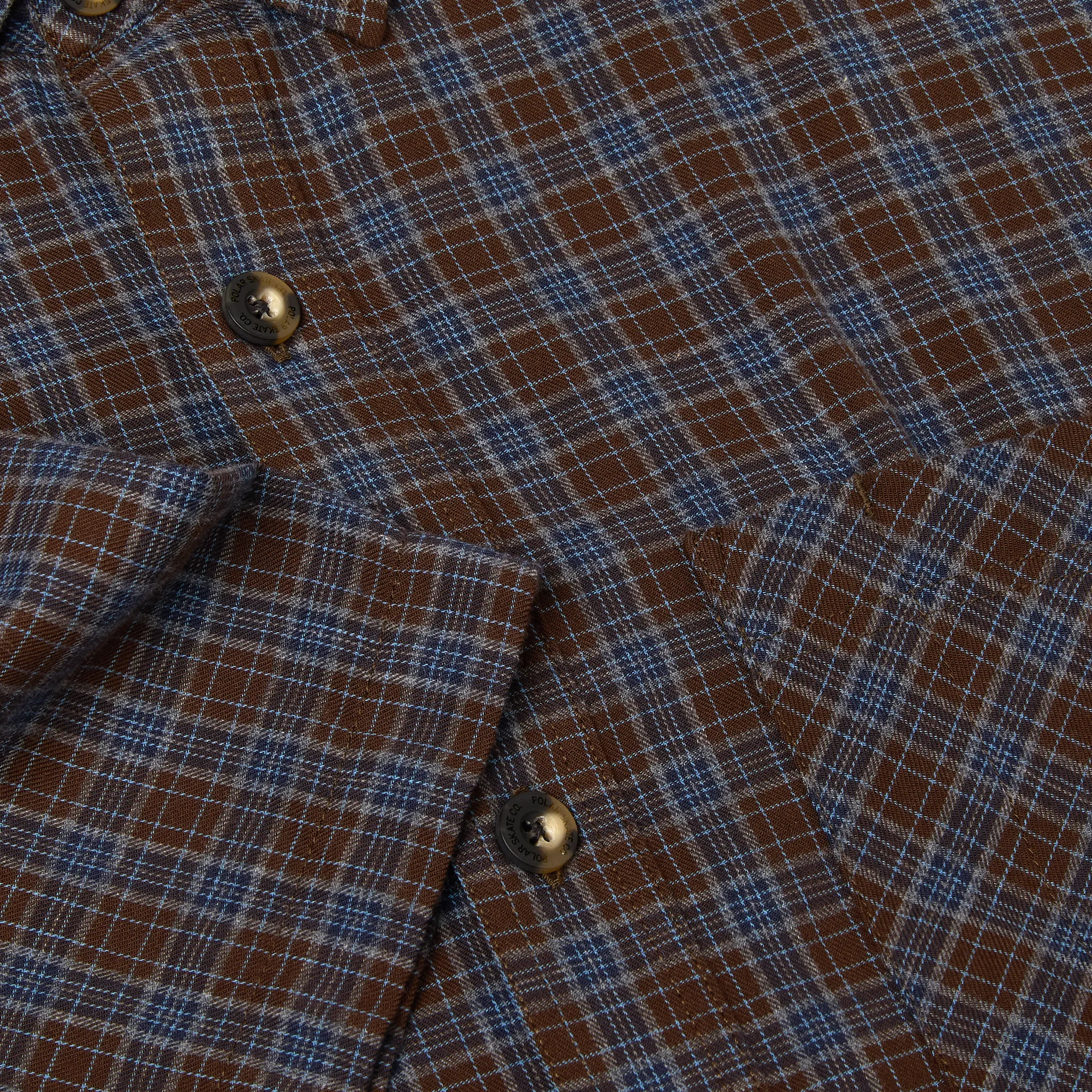 Polar Skate Co Mitchell Poplin Shirt - Brown / Blue