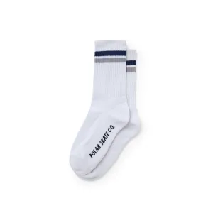Polar Skate Co Stripe Socks - White / Navy / Grey