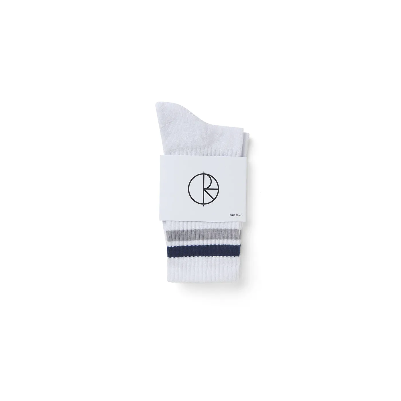 Polar Skate Co Stripe Socks - White / Navy / Grey