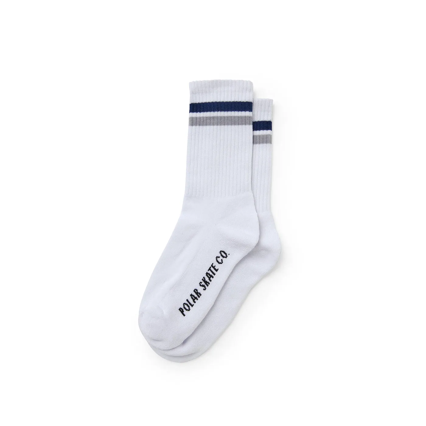 Polar Skate Co Stripe Socks - White / Navy / Grey