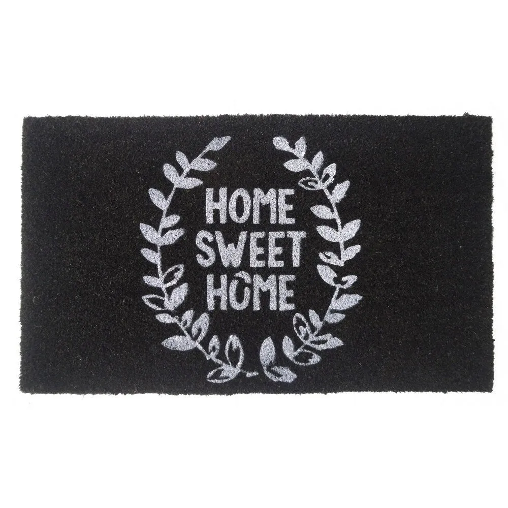 "Home Sweet Home" Black Coir Doormat