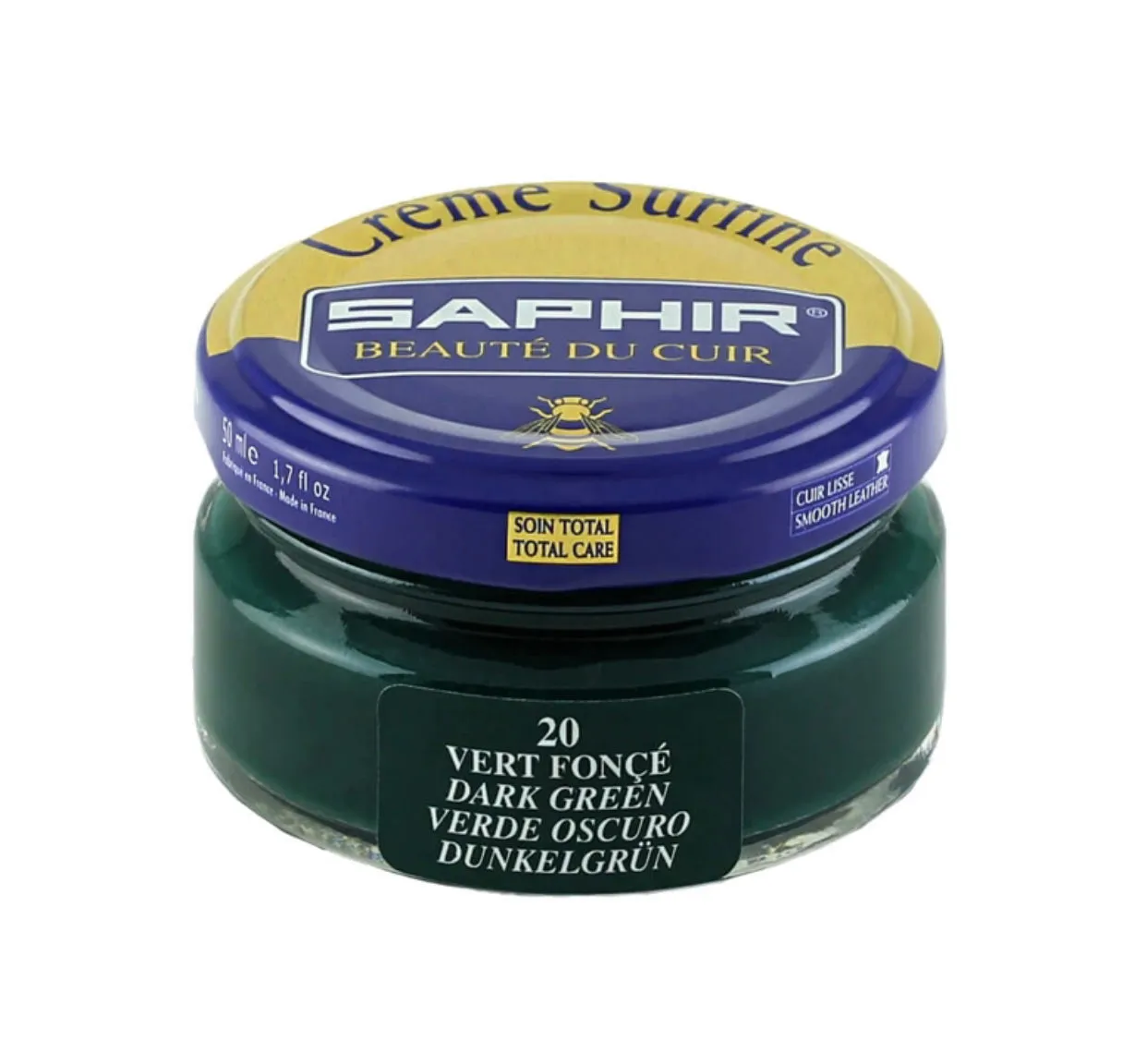 Saphir Vert Fonce Dark Green Renovating Cream Polish 50ml Made In France