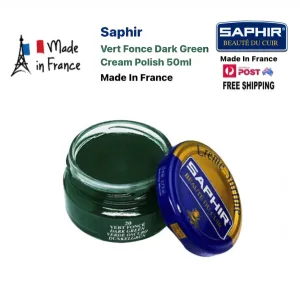 Saphir Vert Fonce Dark Green Renovating Cream Polish 50ml Made In France