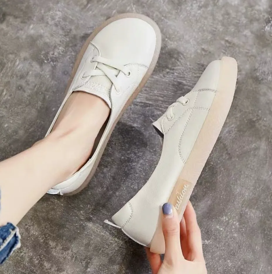 Sequins Star Design Casual Lace-Up Distressed White Sneakers