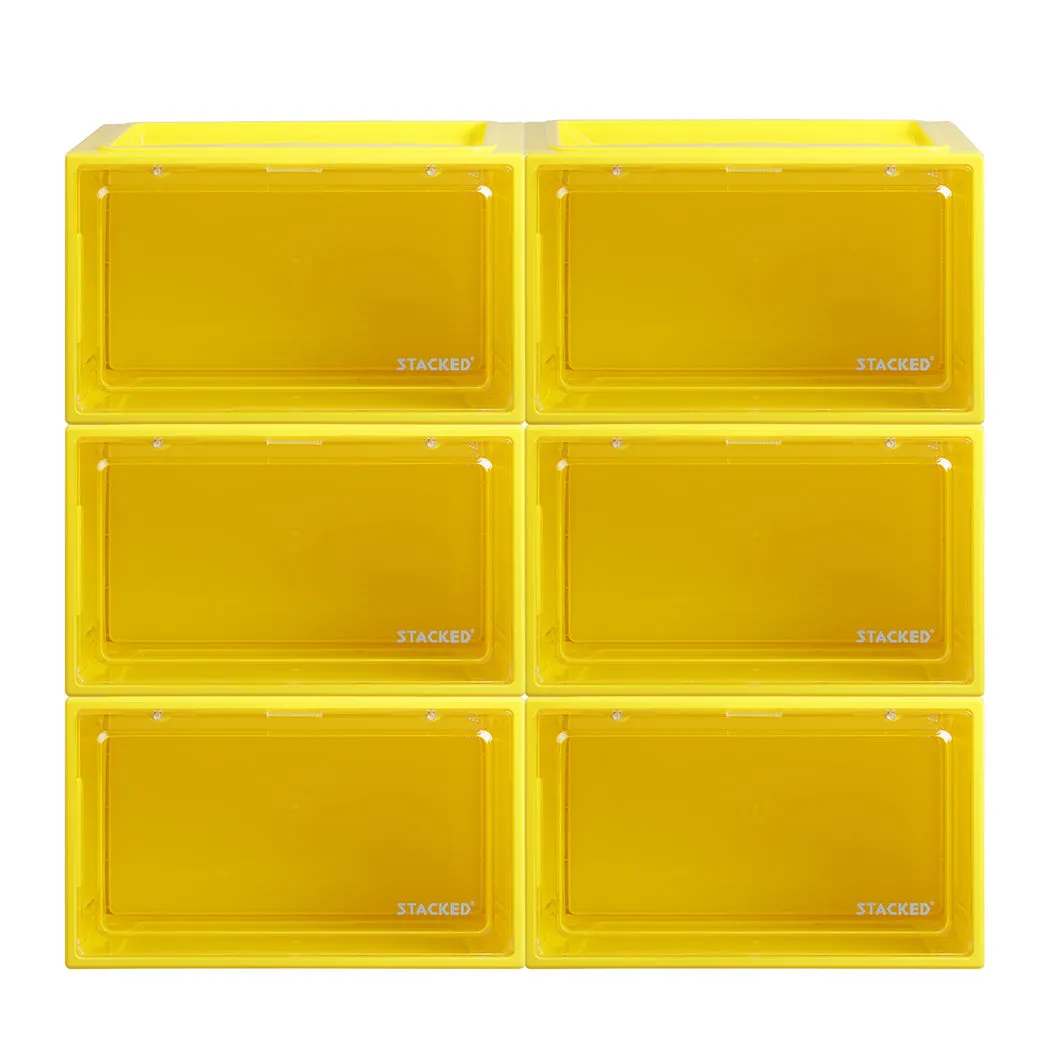 Stacked Sneaker Display Case 6x Clear Yellow