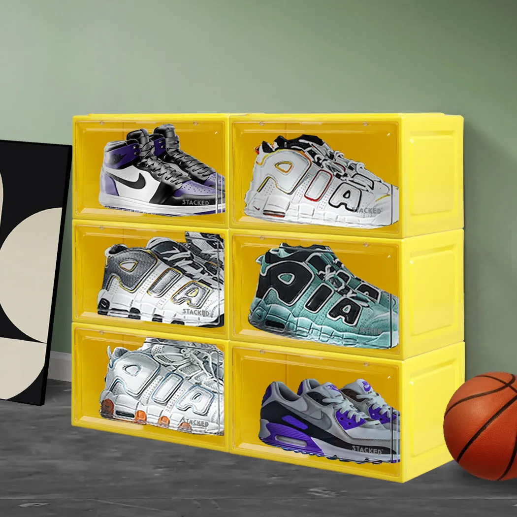 Stacked Sneaker Display Case 6x Clear Yellow