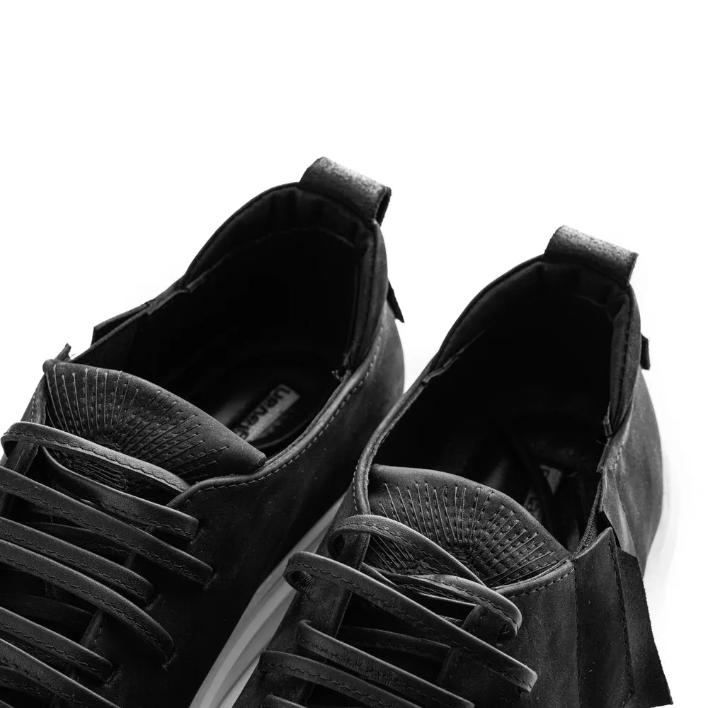Strip Down black leather men sneakers