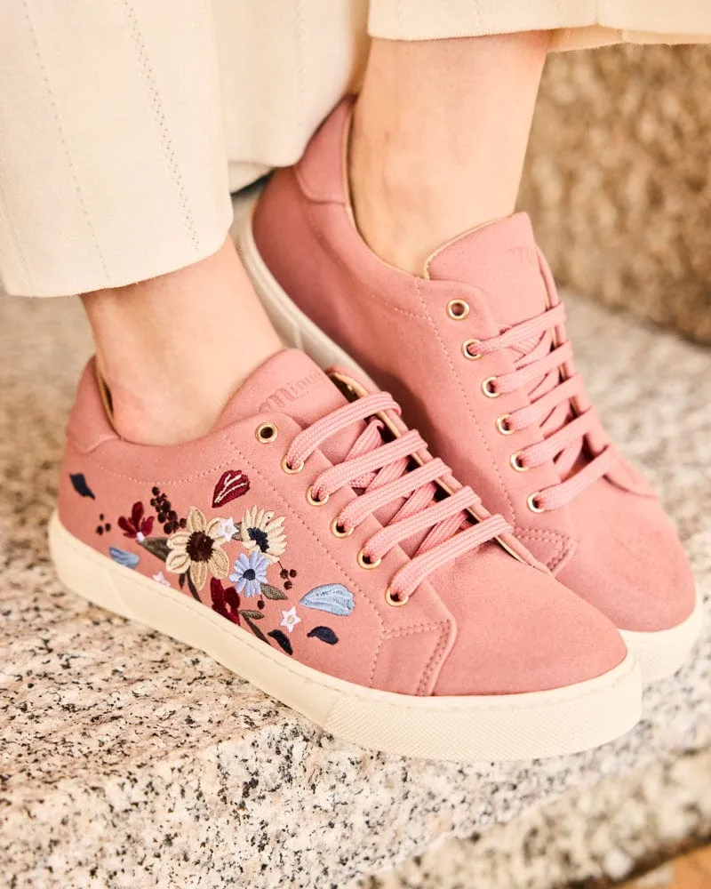 Virevolte Recycled Grain Leather Vegan Sneakers | Blush Flowers