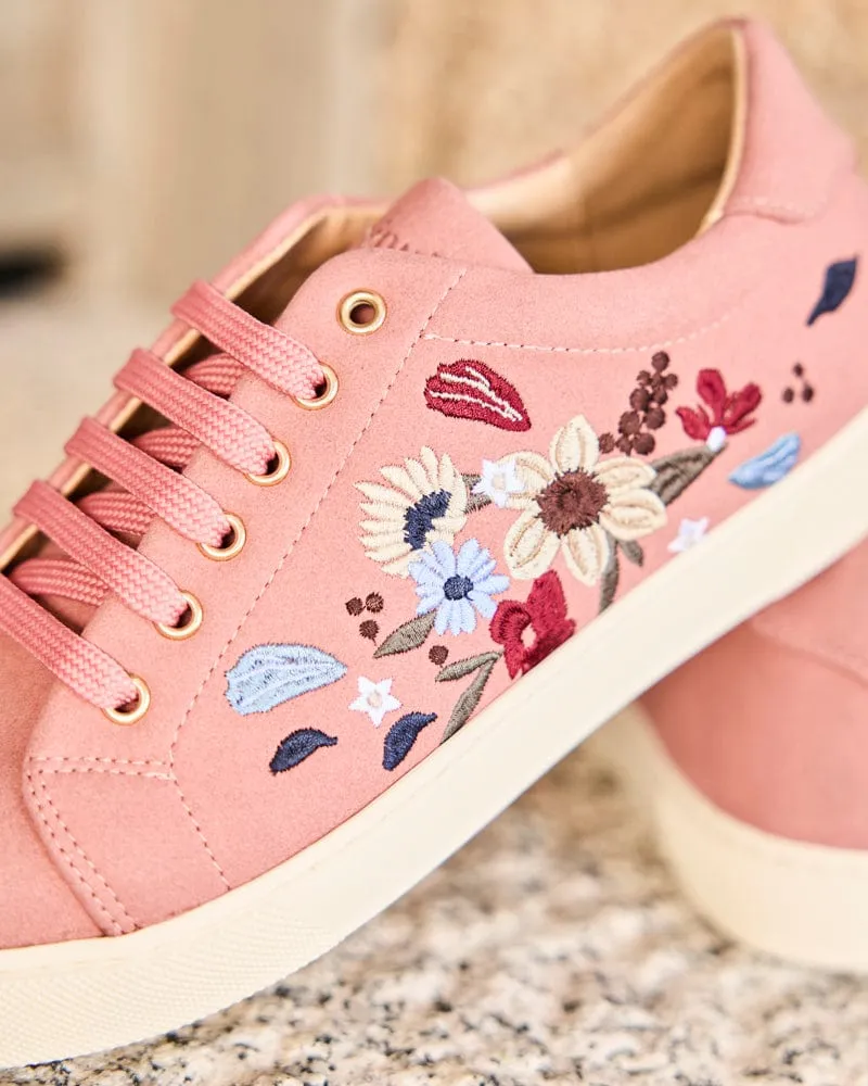 Virevolte Recycled Grain Leather Vegan Sneakers | Blush Flowers