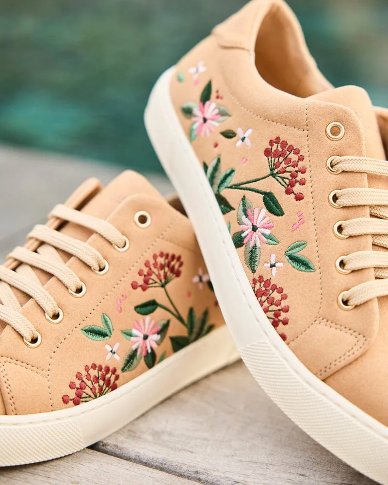 Virevolte Recycled Grain Leather Vegan Sneakers | Florescence Latte