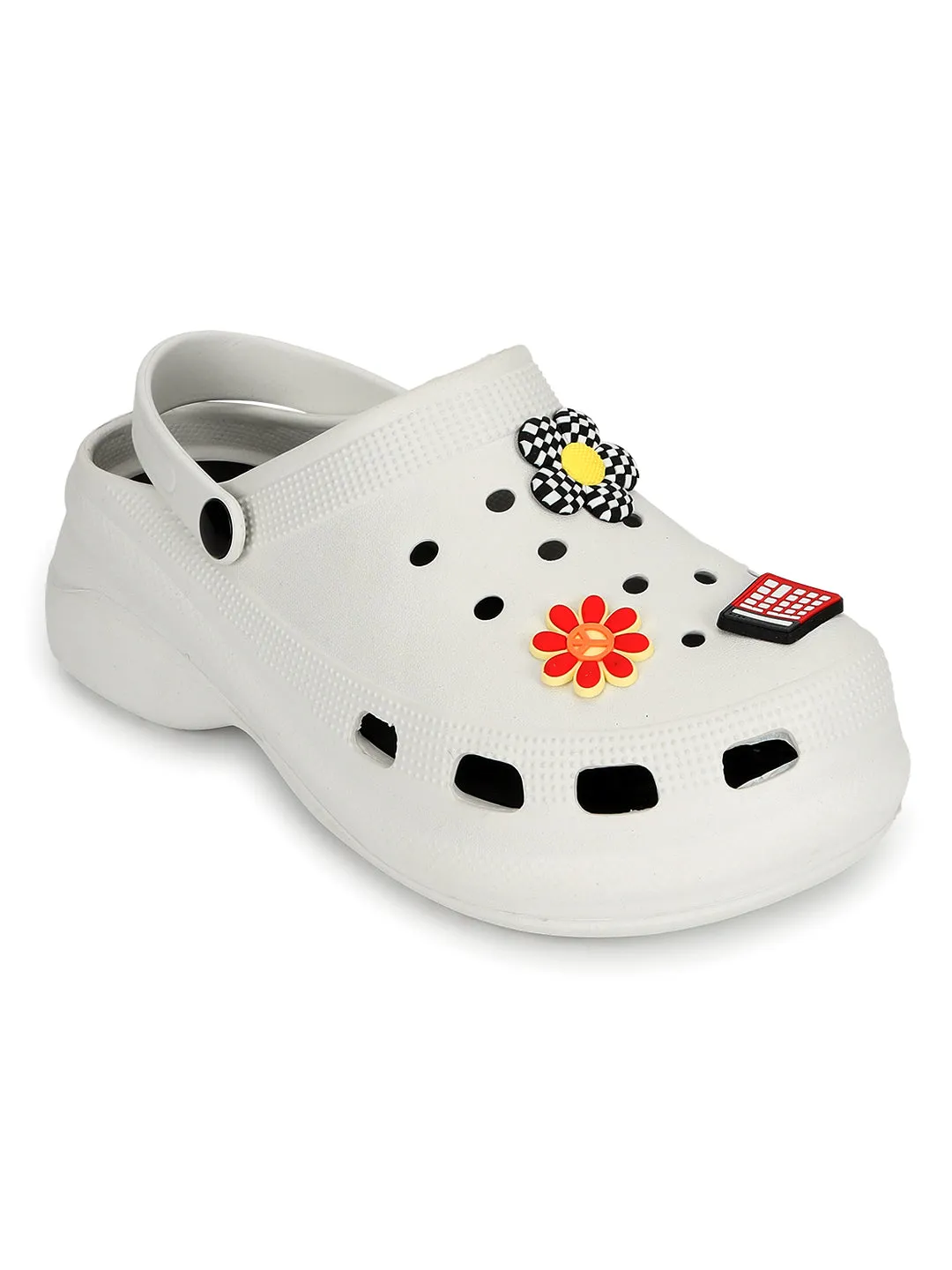 White Stylish Slip-On Clogs For Women (TC-LCLOG5-WHT)