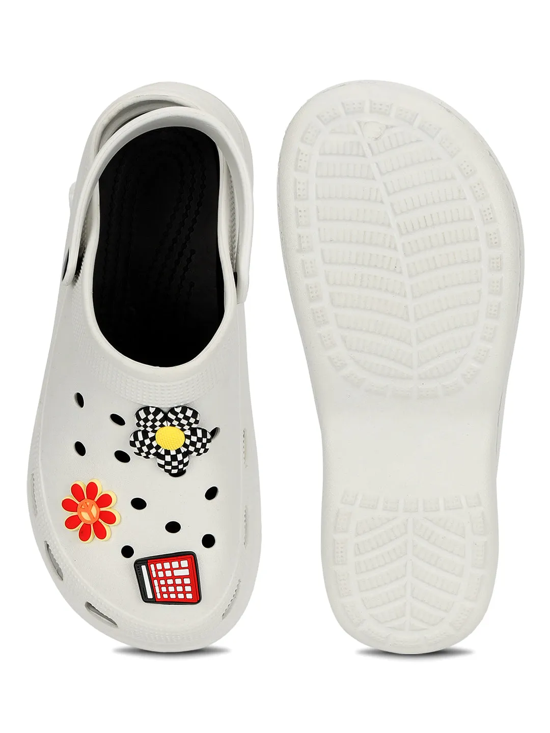 White Stylish Slip-On Clogs For Women (TC-LCLOG5-WHT)