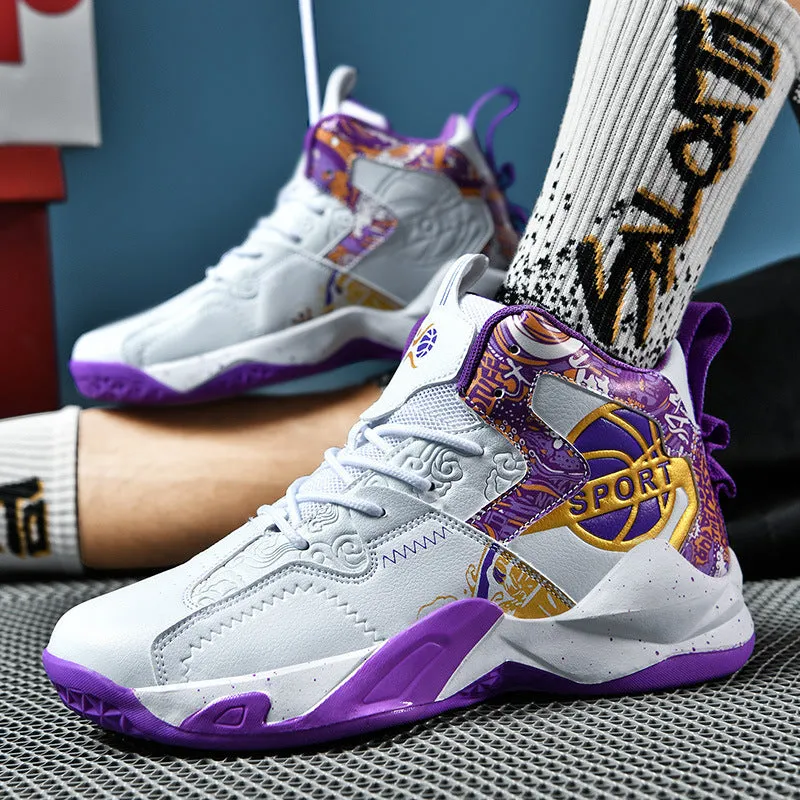 Winter large cotton basketball shoes for men plus velvet and cotton to keep warm sports running shoes for teenagers and middle school students practical sneakers