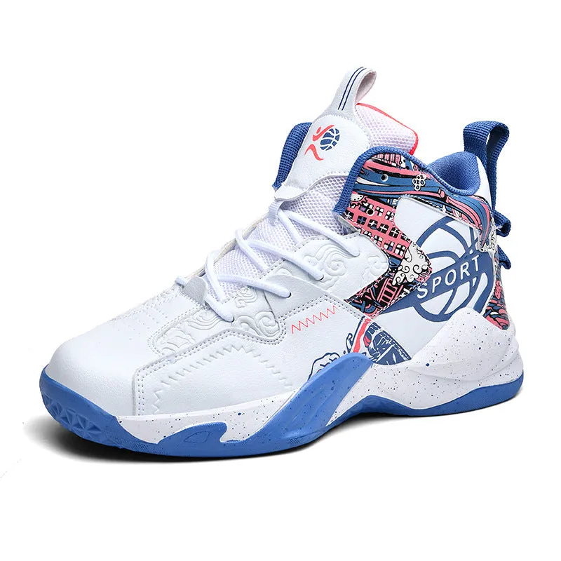 Winter large cotton basketball shoes for men plus velvet and cotton to keep warm sports running shoes for teenagers and middle school students practical sneakers