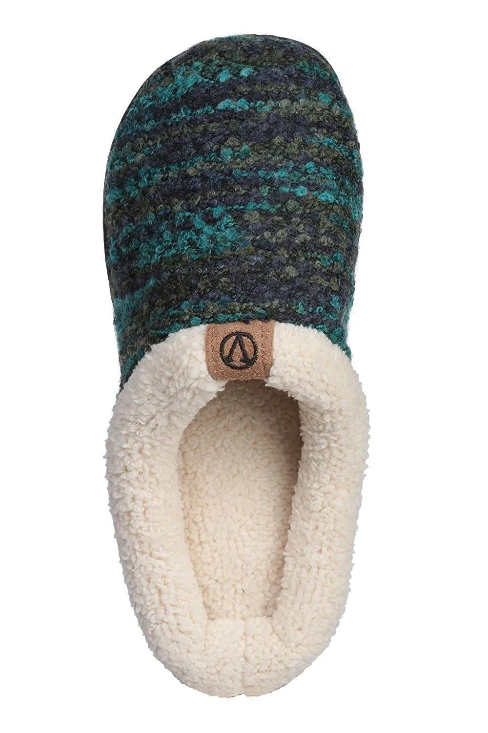 Women Lined Sweater Memory Slippers: Blue / 10.5-11.5