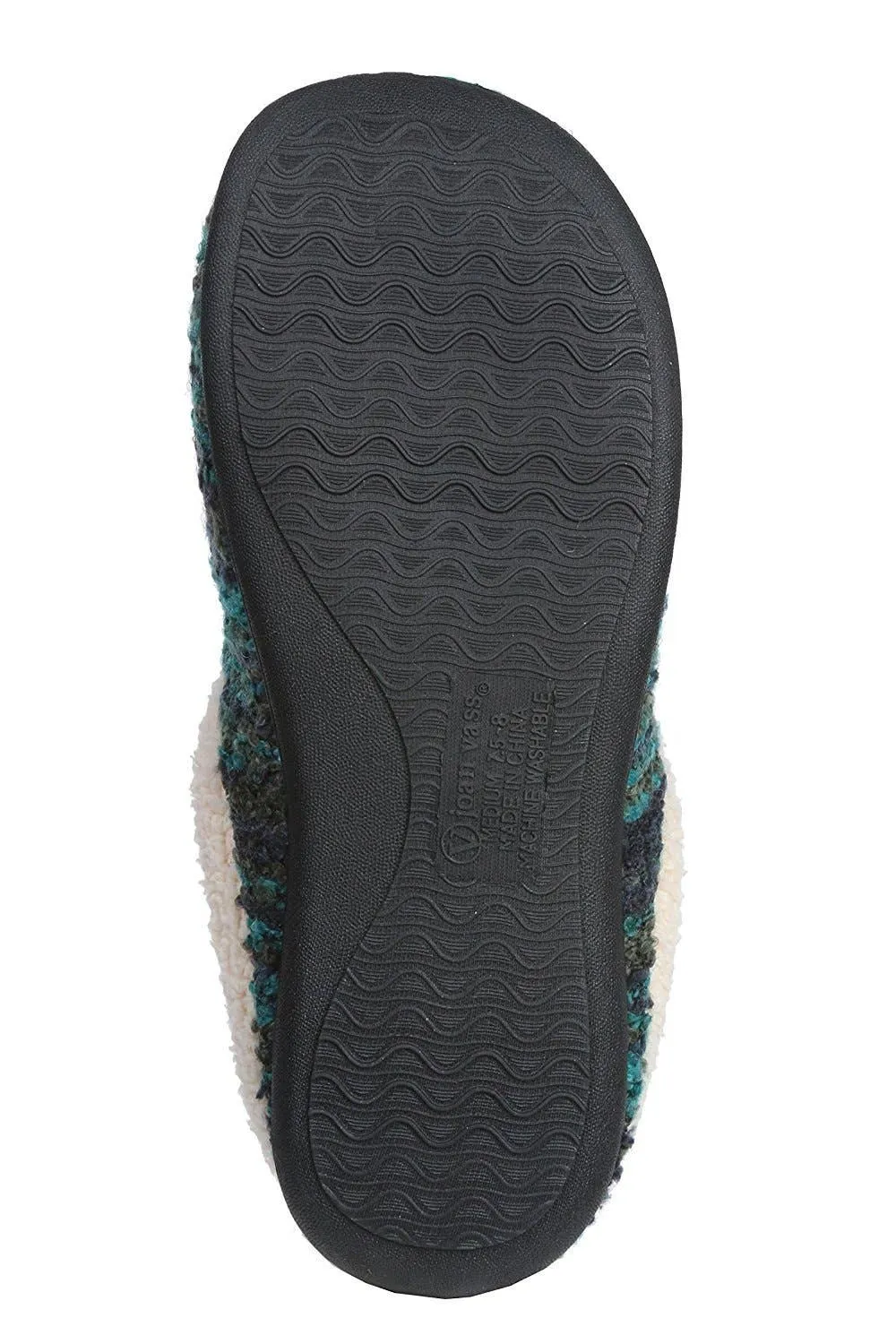 Women Lined Sweater Memory Slippers: Blue / 10.5-11.5